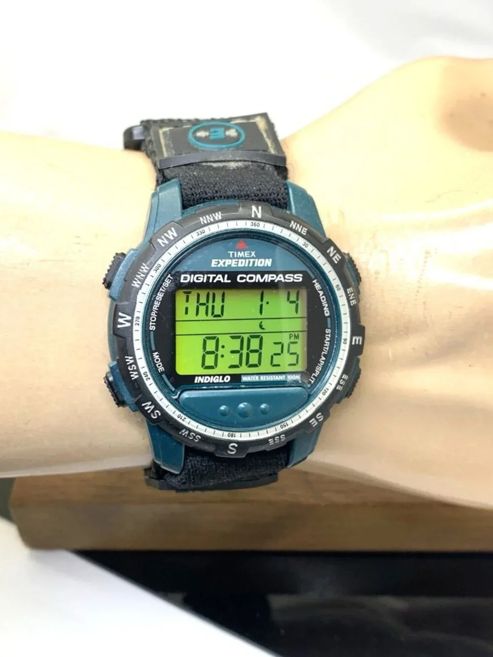 Timex Men's Watch Expedition Digital Compass Quartz Indiglo Nylon Strap 42mm